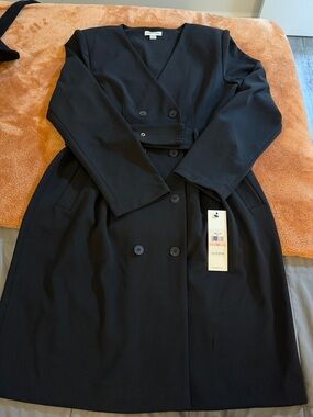 Double-Breasted Black Womens Dress